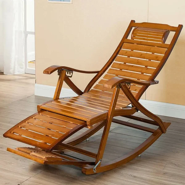 Bamboo Rocking Adjustable Lounge Recliner