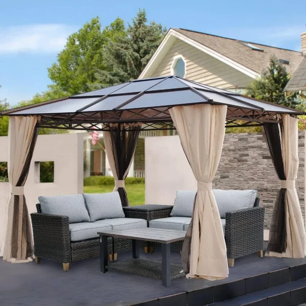 10x12 Hardtop Gazebo Aluminum Pergola