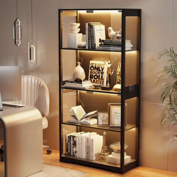 Lighted Curio/Display Cabinet Glass Doors