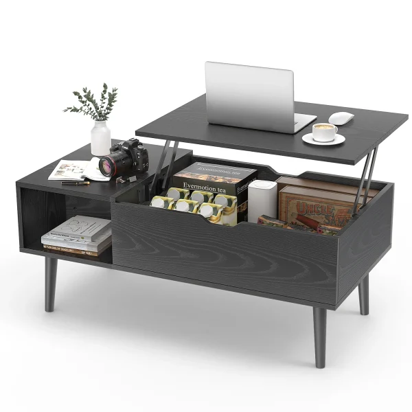 Adjustable Wood Coffee Table Lift Storage