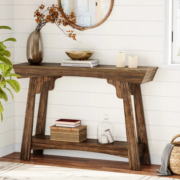 Farmhouse Entryway Table with Shelf