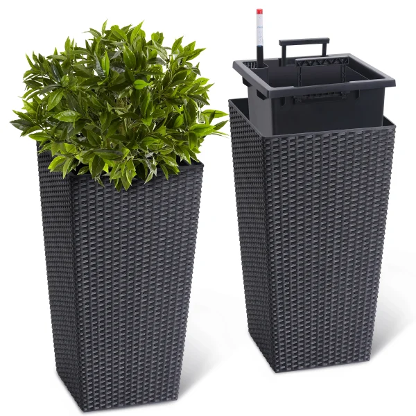 Rattan Planter Pots Water Level Monitor