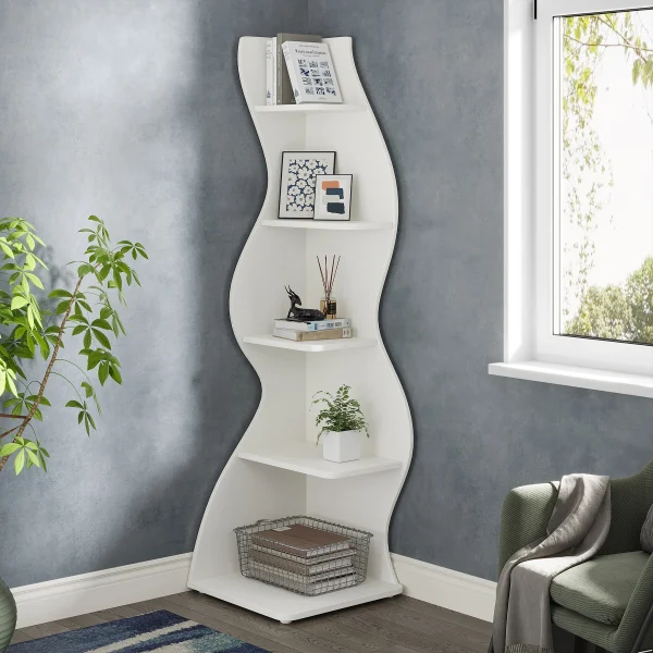 Stylish Corner Bookcase Storage Rack Plant Stand