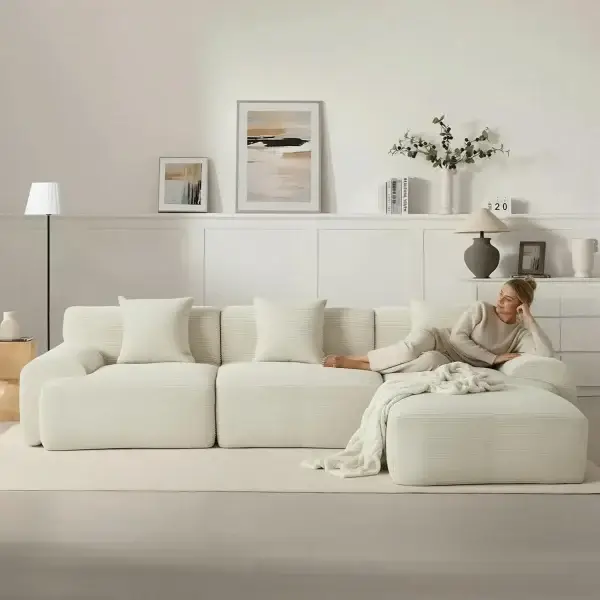 107-Inch Modular L-Shaped Sectional Sofa