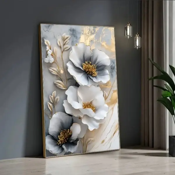 Modern Luxury Floral Canvas Wall Art