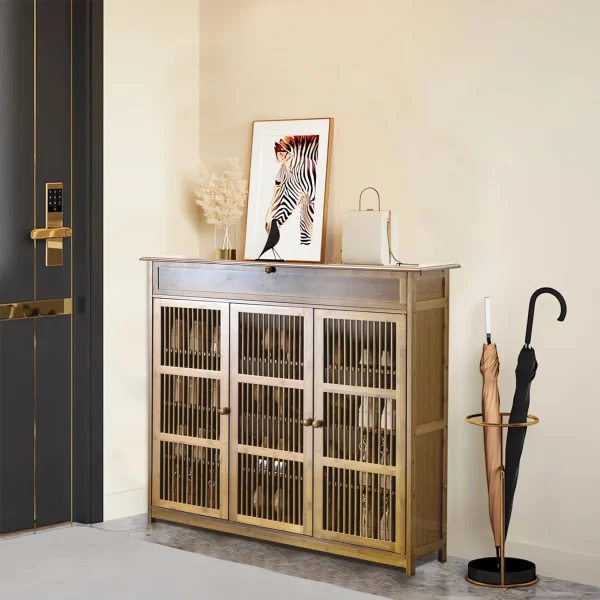 4-Tier Bamboo Shoe Storage Cabinet