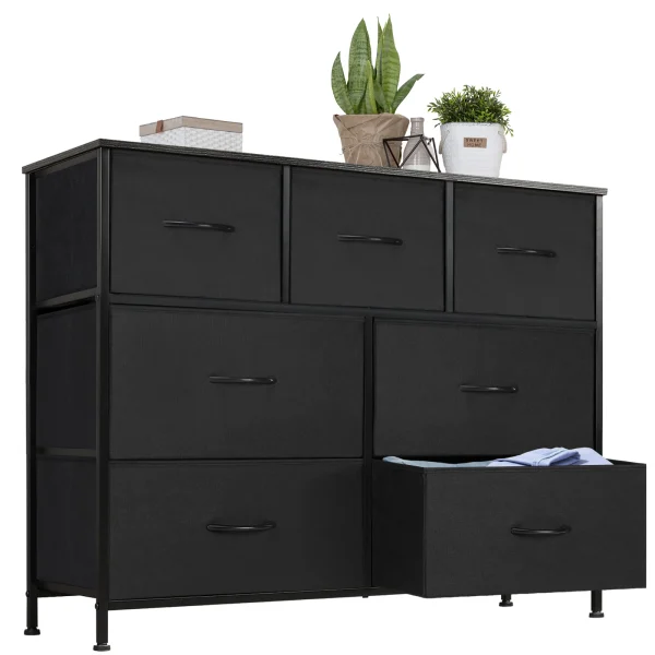 7-Drawer Dresser with Fabric Storage Drawers